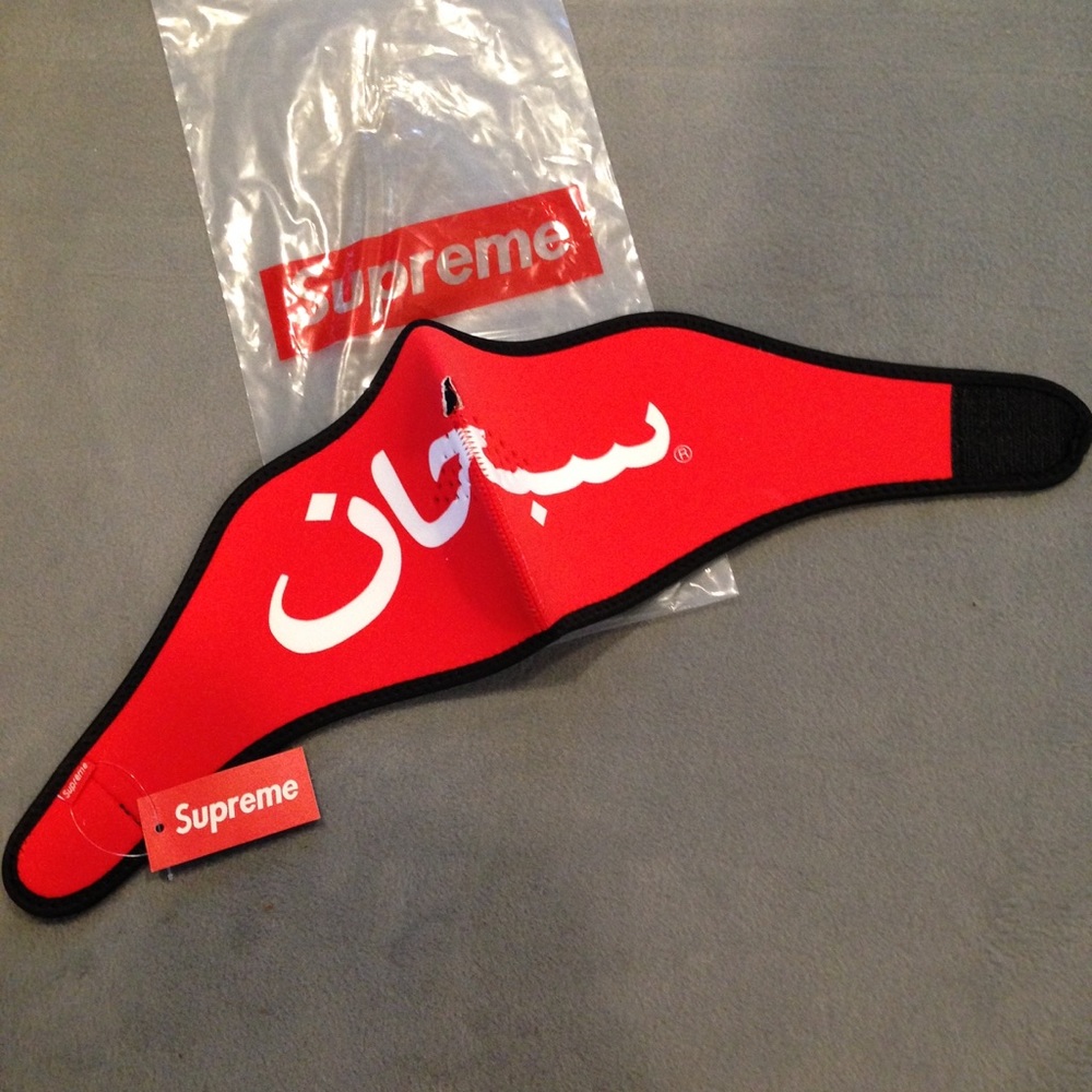 Supreme Arabic Neoprene Face Mask Red BAPE